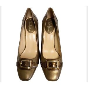 Cole Haan women’s gold pumps buckle size 9B